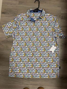NWT Mens COAST seltzer print polo